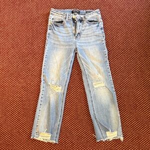 Judy Blue Light Blue Distressed Straight Leg Jeans